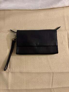 Day & Mood Black Leather Wristlet Clutch